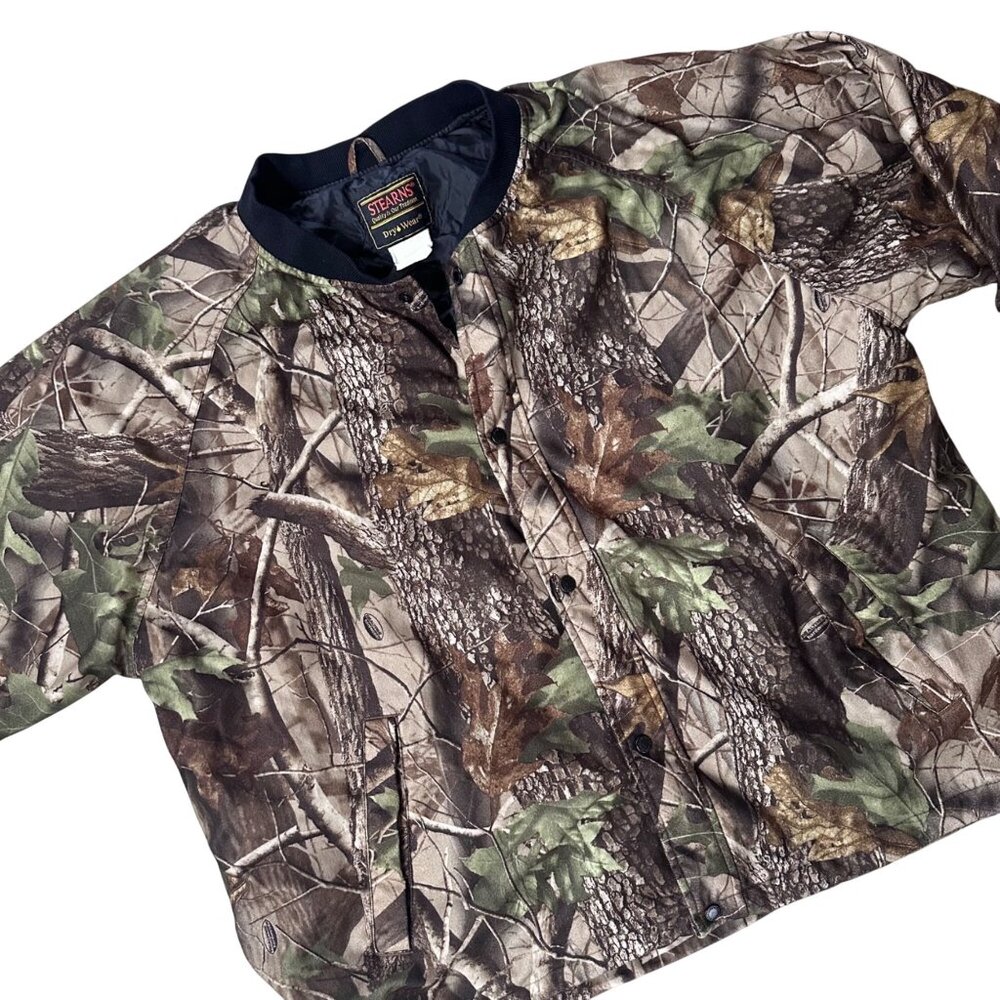 Stearns Realtree Camo DryWear Hunting Jacket Quilted Snap Front Warm Outerwear